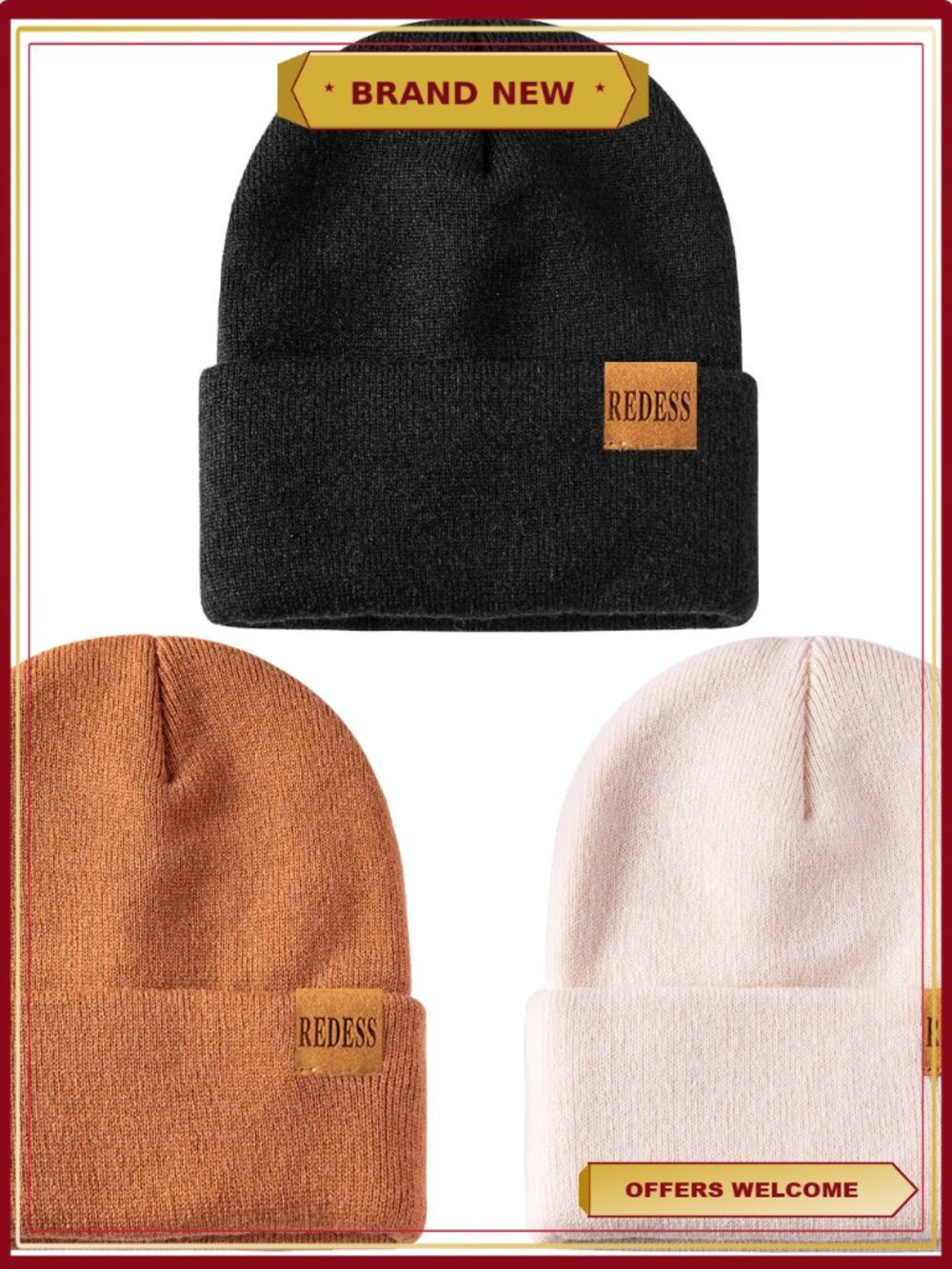 Kids Warm Winter Knit Cuffed Beanie Hat for Boy Girl 0-3 Years